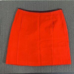 Sfizio Pencil Skirt Womens Size 6 Red cFront Pleat Pockets Purple Lining